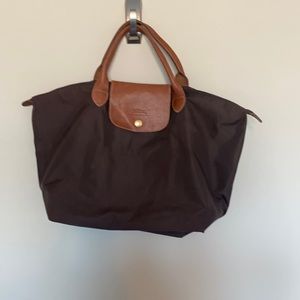 Longchamp brown les pliages type M tote purse bag